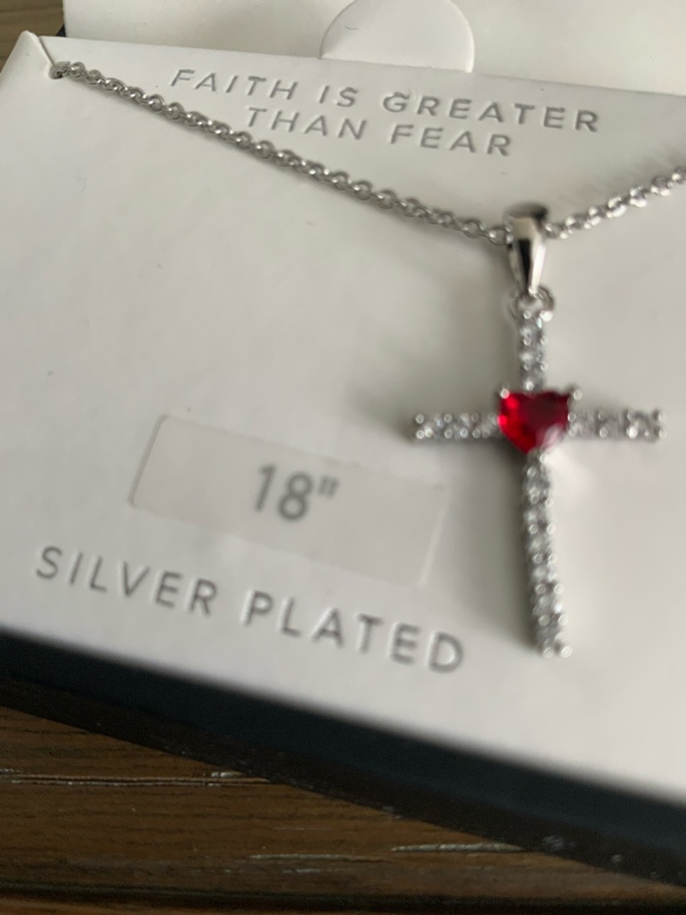 Silver plated 18in cross